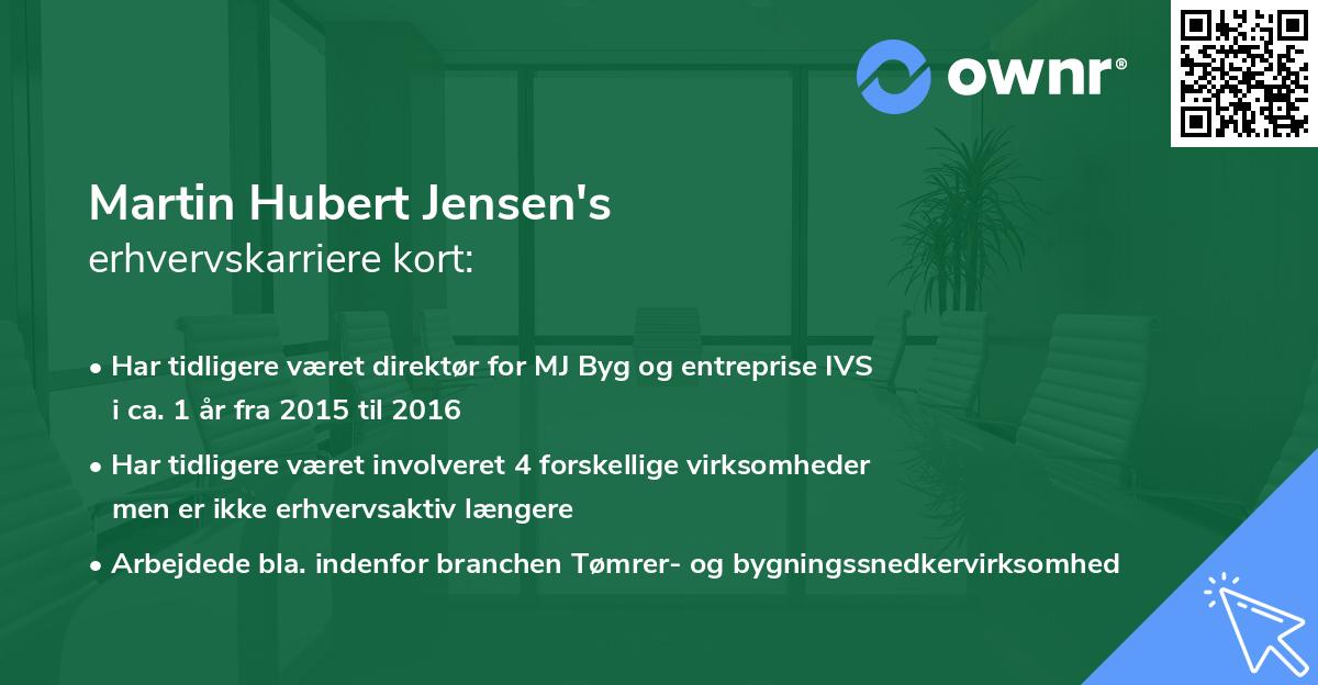 Martin Hubert Jensen's erhvervskarriere kort