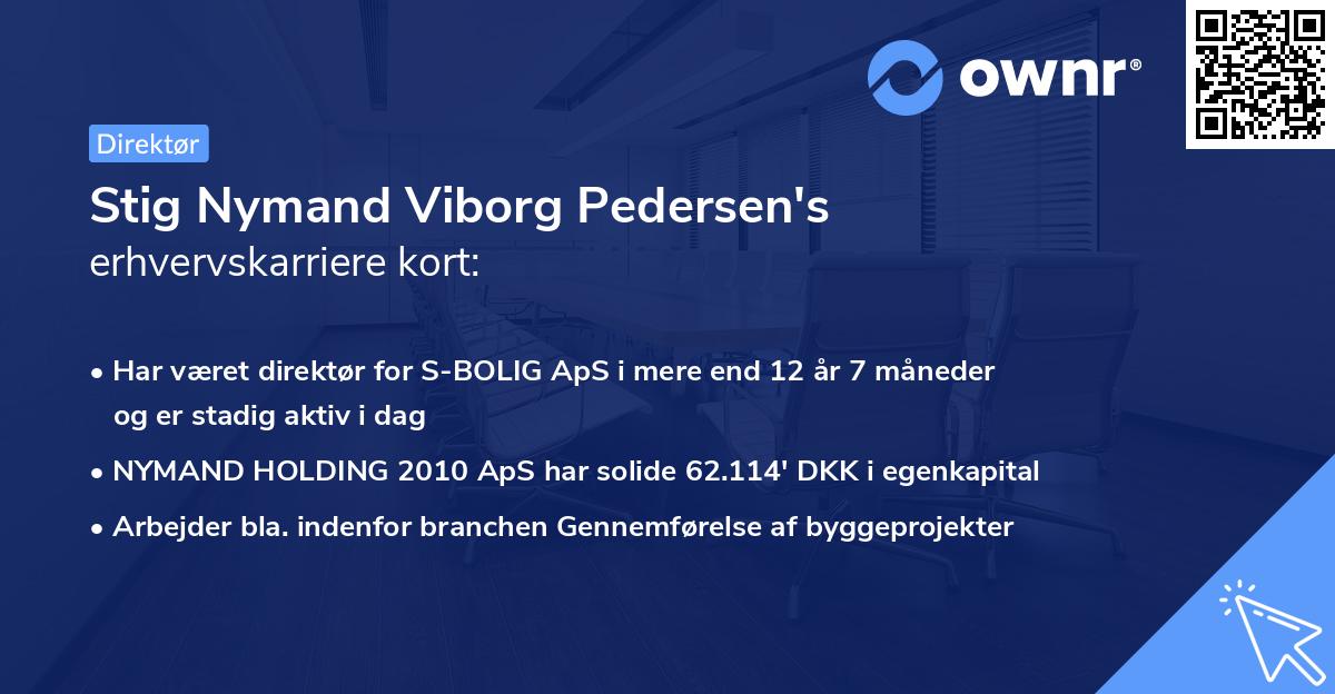 Stig Nymand Viborg Pedersen's erhvervskarriere kort