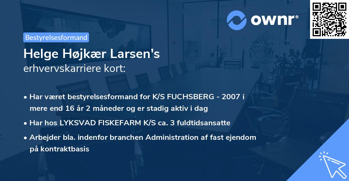 Helge Højkær Larsen's erhvervskarriere kort