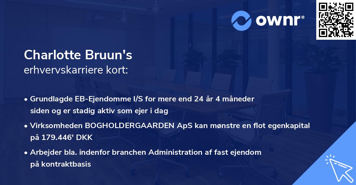 Charlotte Bruun's erhvervskarriere kort