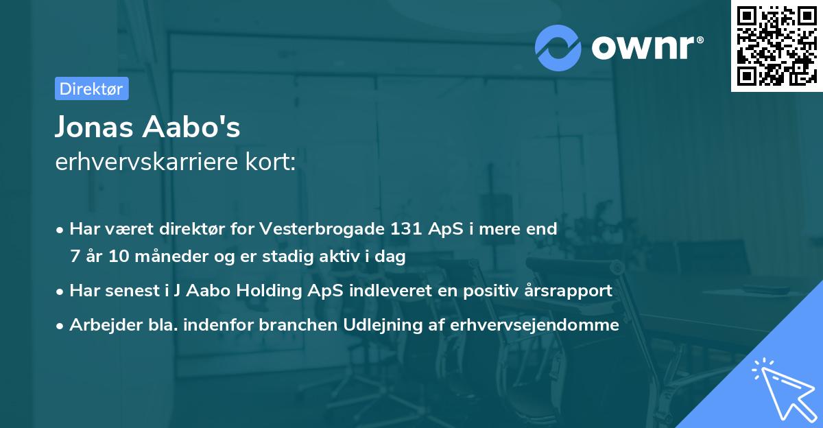 Jonas Aabo's erhvervskarriere kort