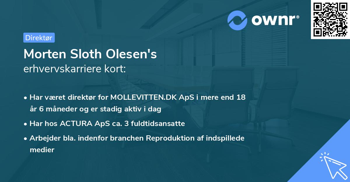 Morten Sloth Olesen's erhvervskarriere kort