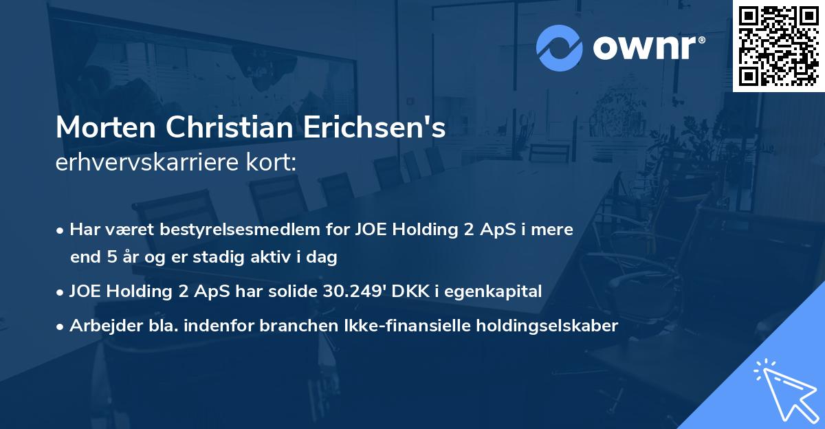 Morten Christian Erichsen's erhvervskarriere kort