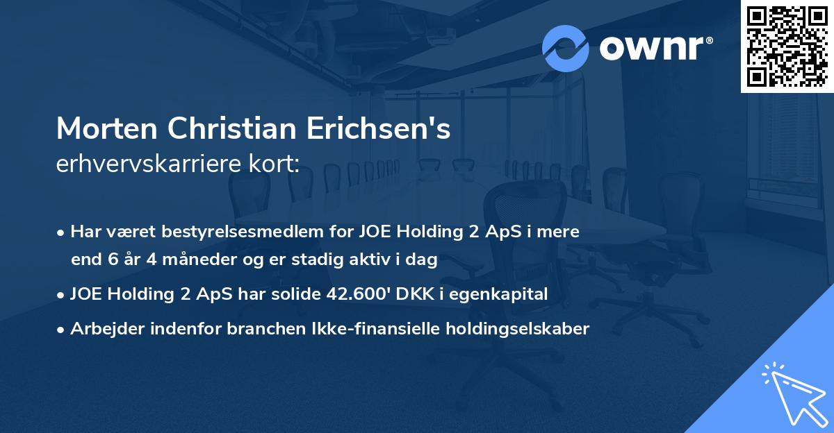 Morten Christian Erichsen's erhvervskarriere kort