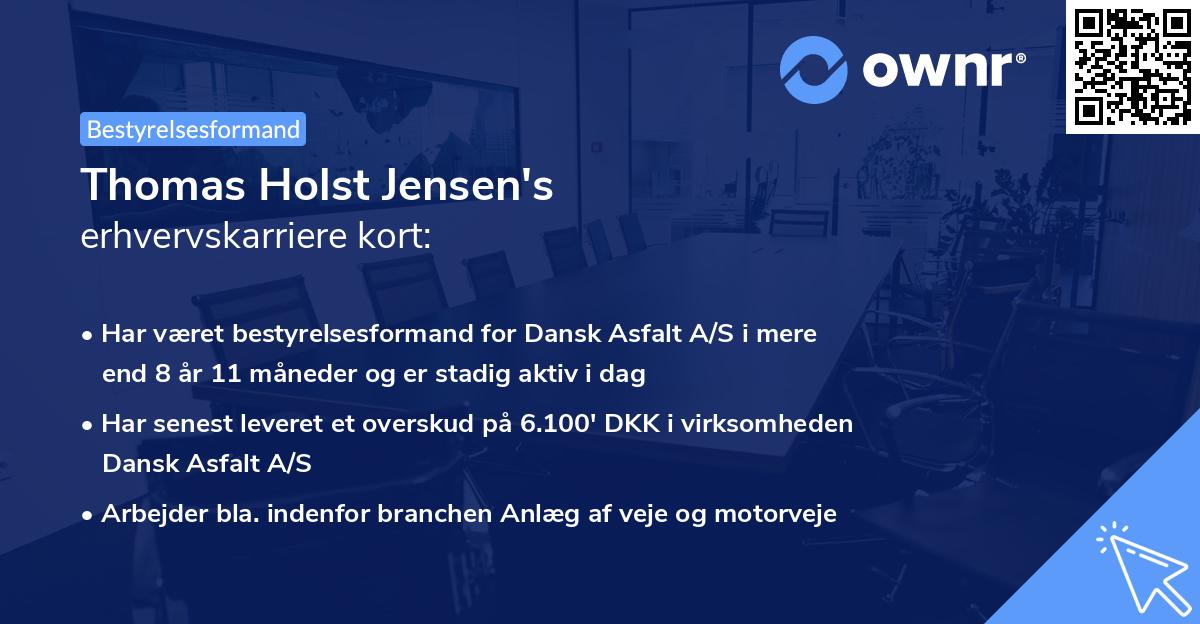 Thomas Holst Jensen's erhvervskarriere kort