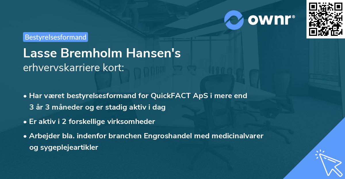 Lasse Bremholm Hansen's erhvervskarriere kort