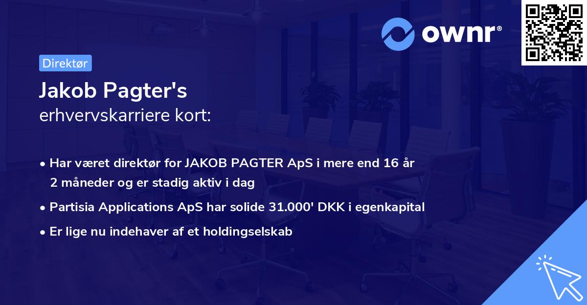 Jakob Pagter's erhvervskarriere kort