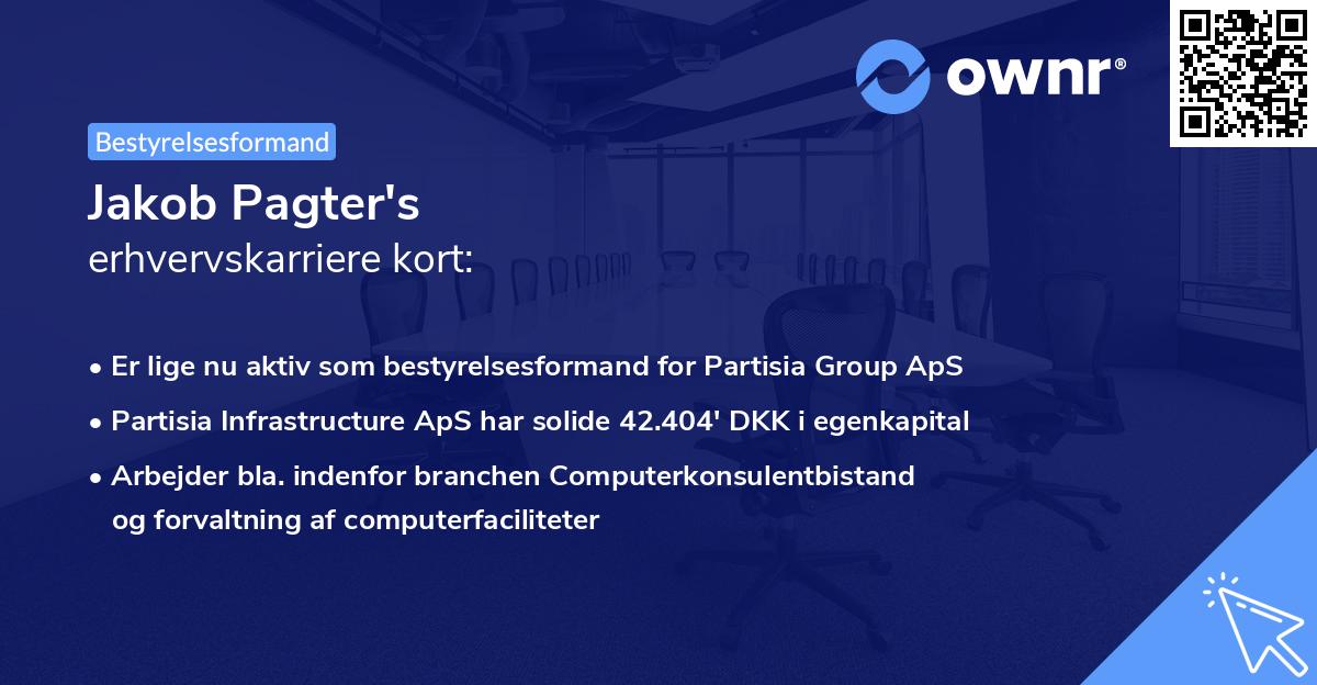 Jakob Pagter's erhvervskarriere kort