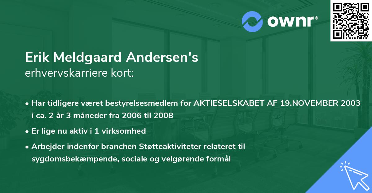 Erik Meldgaard Andersen's erhvervskarriere kort