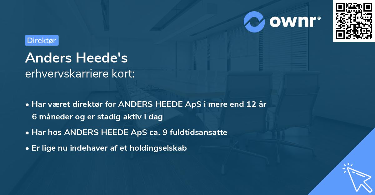 Anders Heede's erhvervskarriere kort