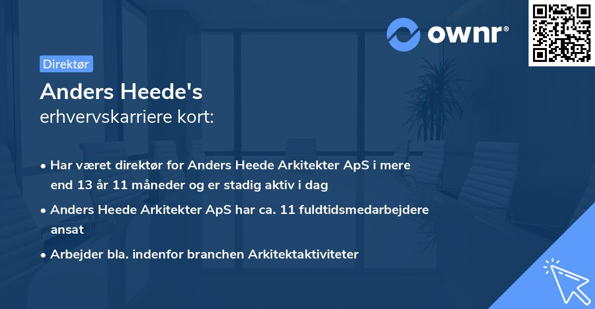 Anders Heede's erhvervskarriere kort
