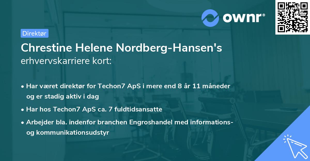 Chrestine Helene Nordberg-Hansen's erhvervskarriere kort