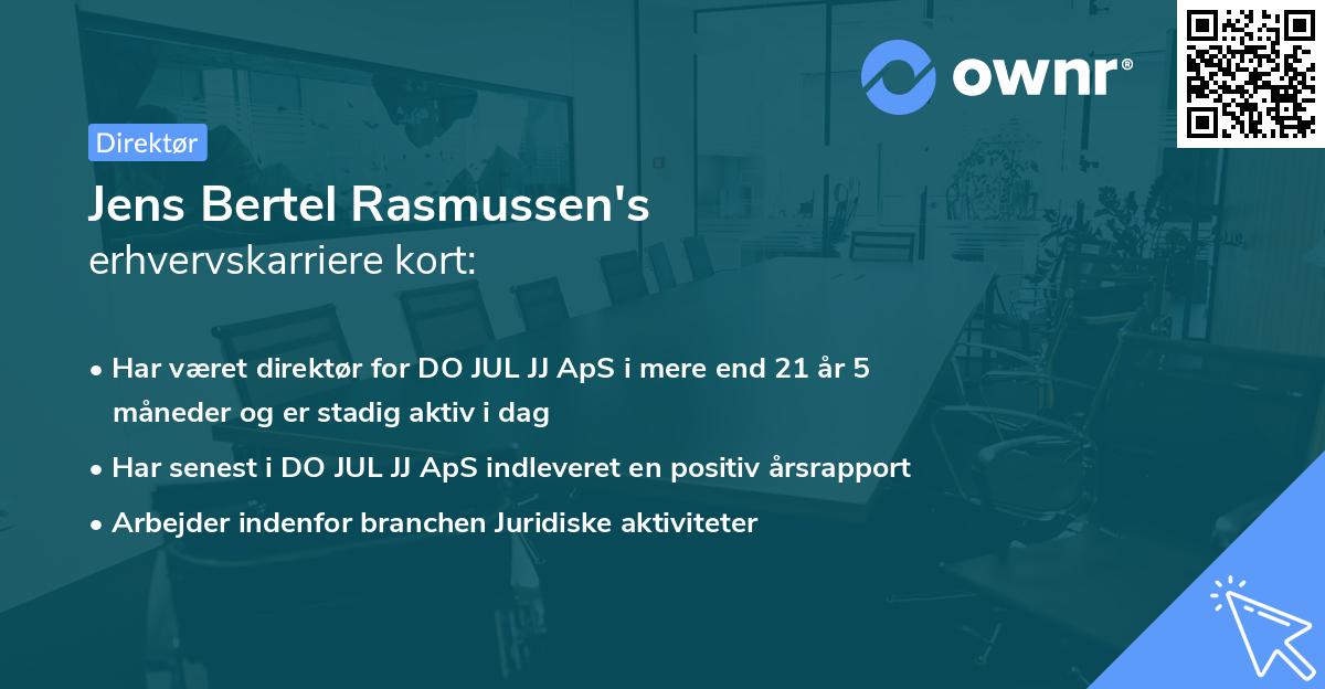 Jens Bertel Rasmussen's erhvervskarriere kort