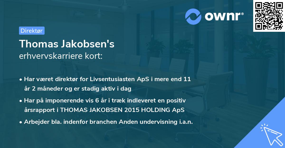 Thomas Jakobsen's erhvervskarriere kort