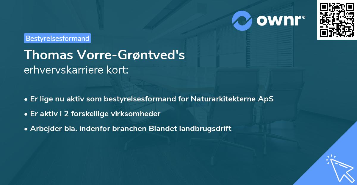 Thomas Vorre-Grøntved's erhvervskarriere kort