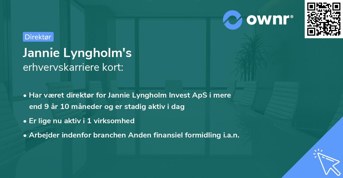 Jannie Lyngholm's erhvervskarriere kort