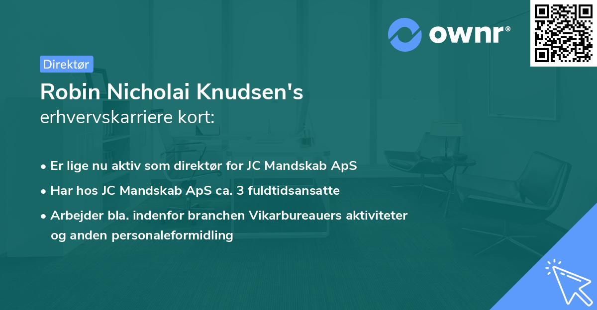 Robin Nicholai Knudsen's erhvervskarriere kort