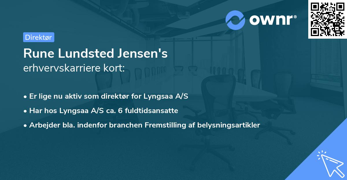 Rune Lundsted Jensen's erhvervskarriere kort