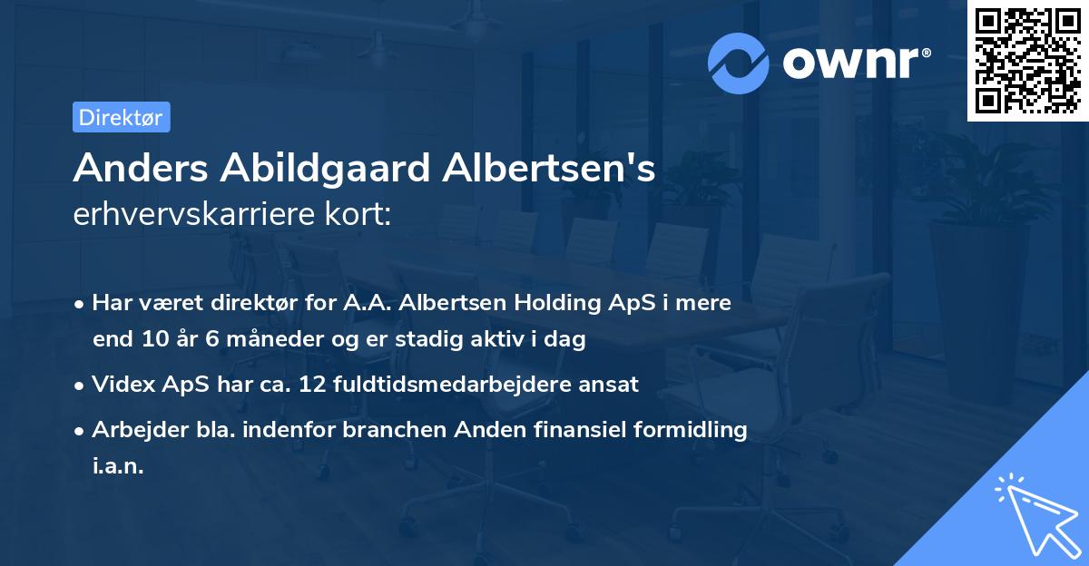 Anders Abildgaard Albertsen's erhvervskarriere kort