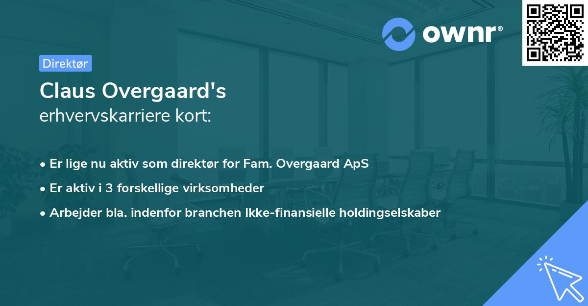 Claus Overgaard's erhvervskarriere kort