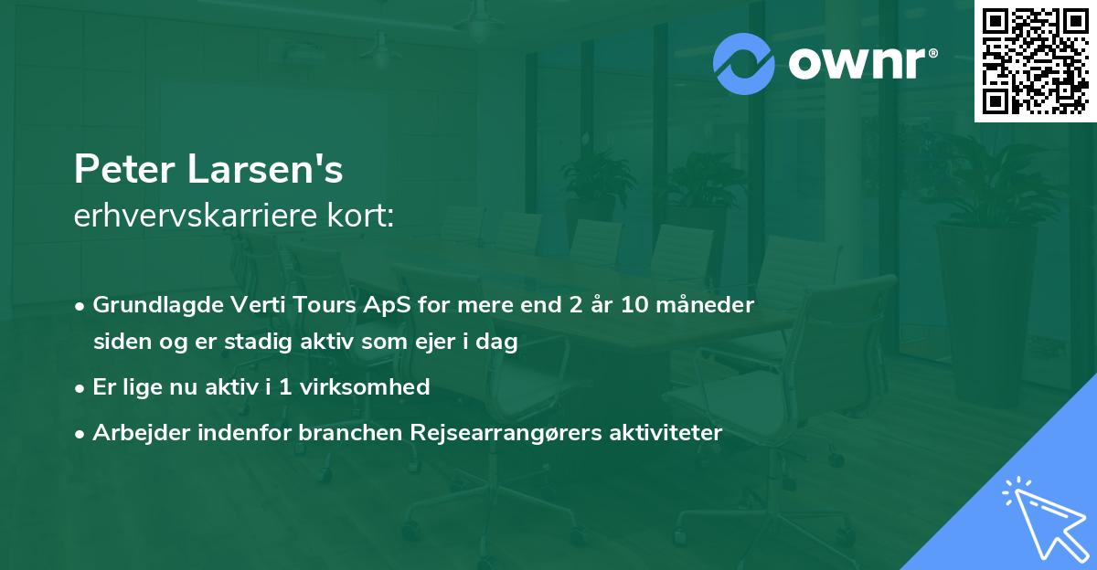 Peter Larsen's erhvervskarriere kort