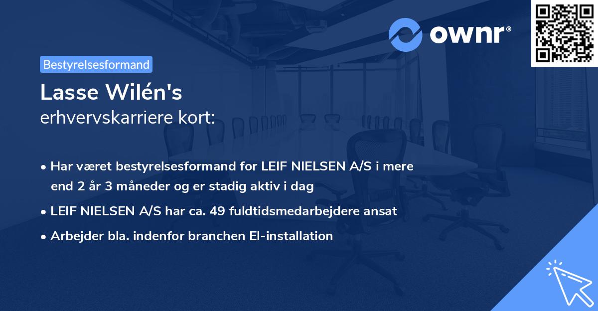 Lasse Wilén's erhvervskarriere kort