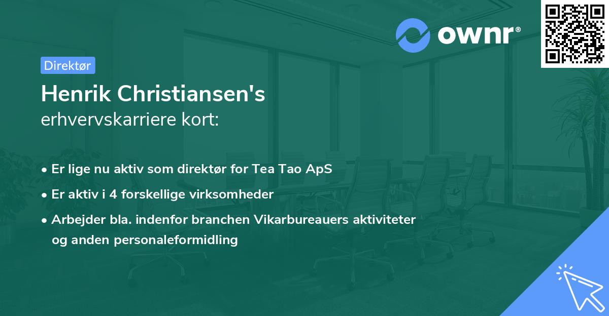 Henrik Christiansen's erhvervskarriere kort