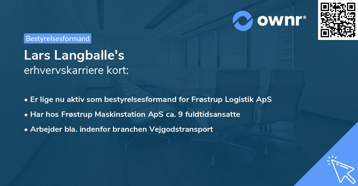 Lars Langballe's erhvervskarriere kort
