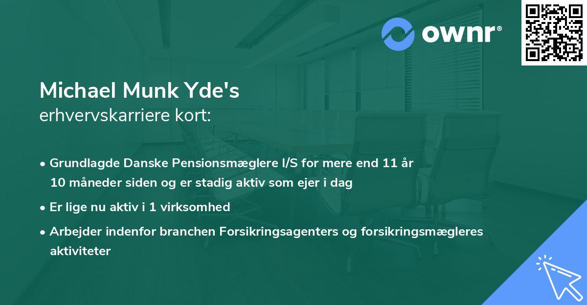 Michael Munk Yde's erhvervskarriere kort