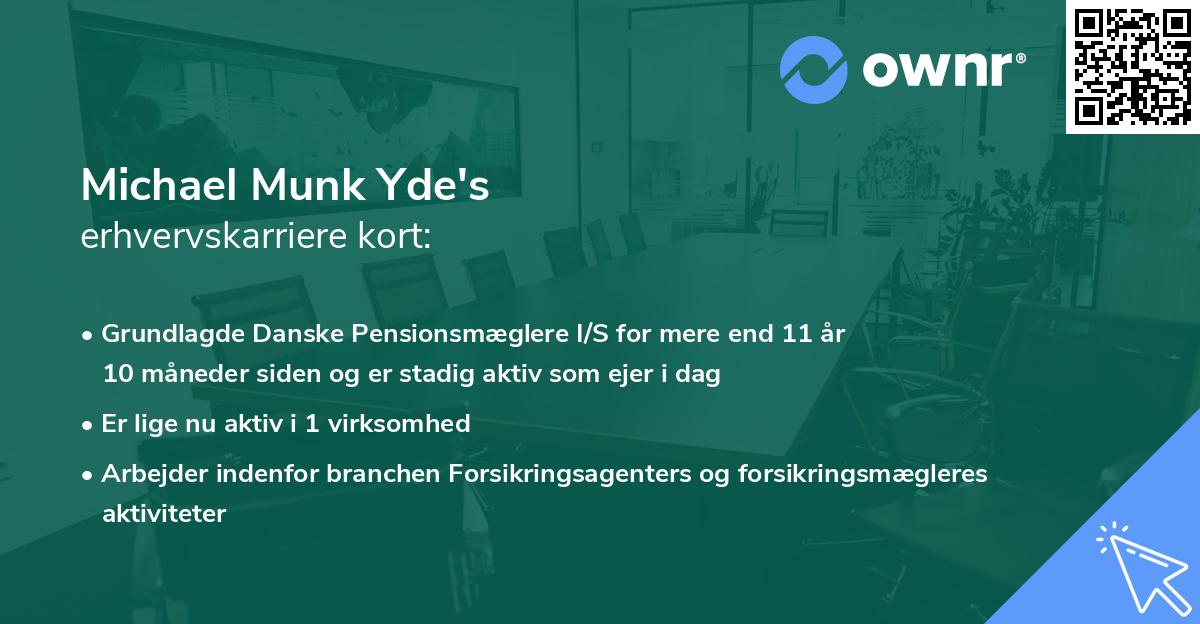 Michael Munk Yde's erhvervskarriere kort