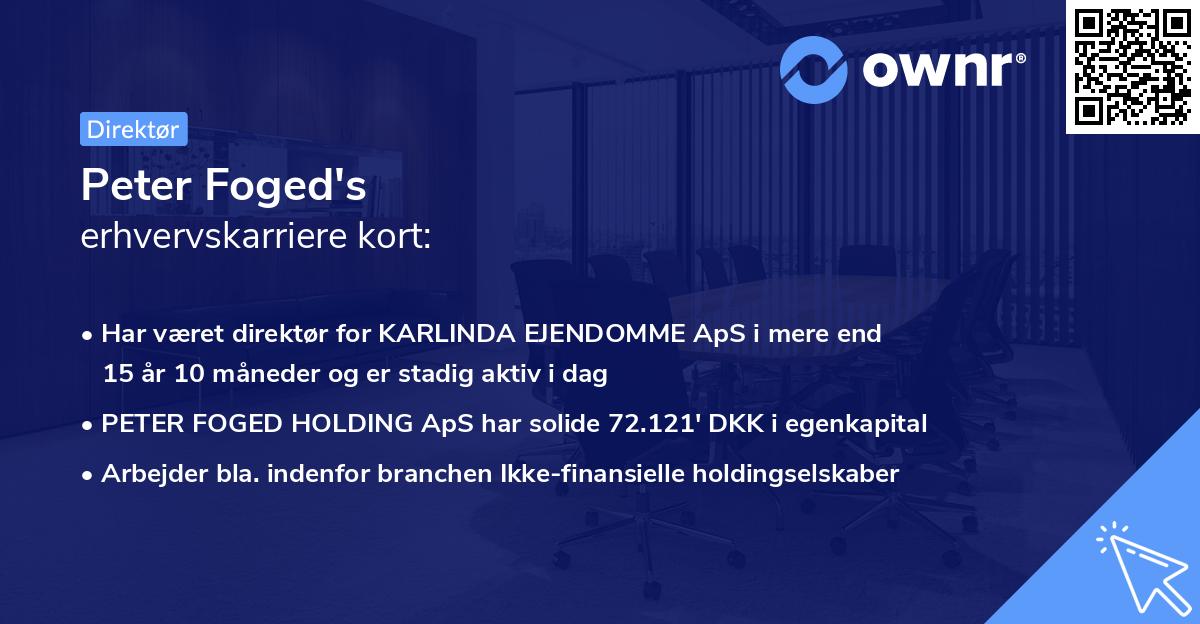 Peter Foged's erhvervskarriere kort
