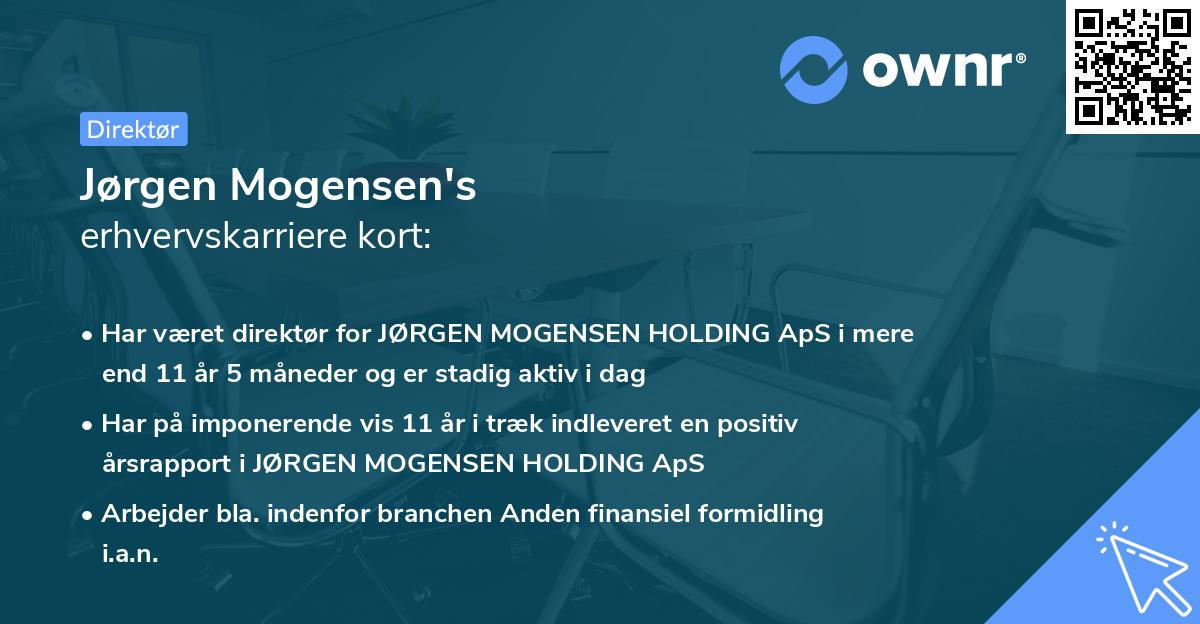 Jørgen Mogensen's erhvervskarriere kort
