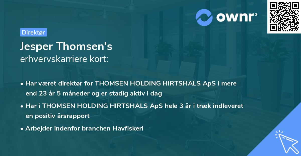 Jesper Thomsen's erhvervskarriere kort