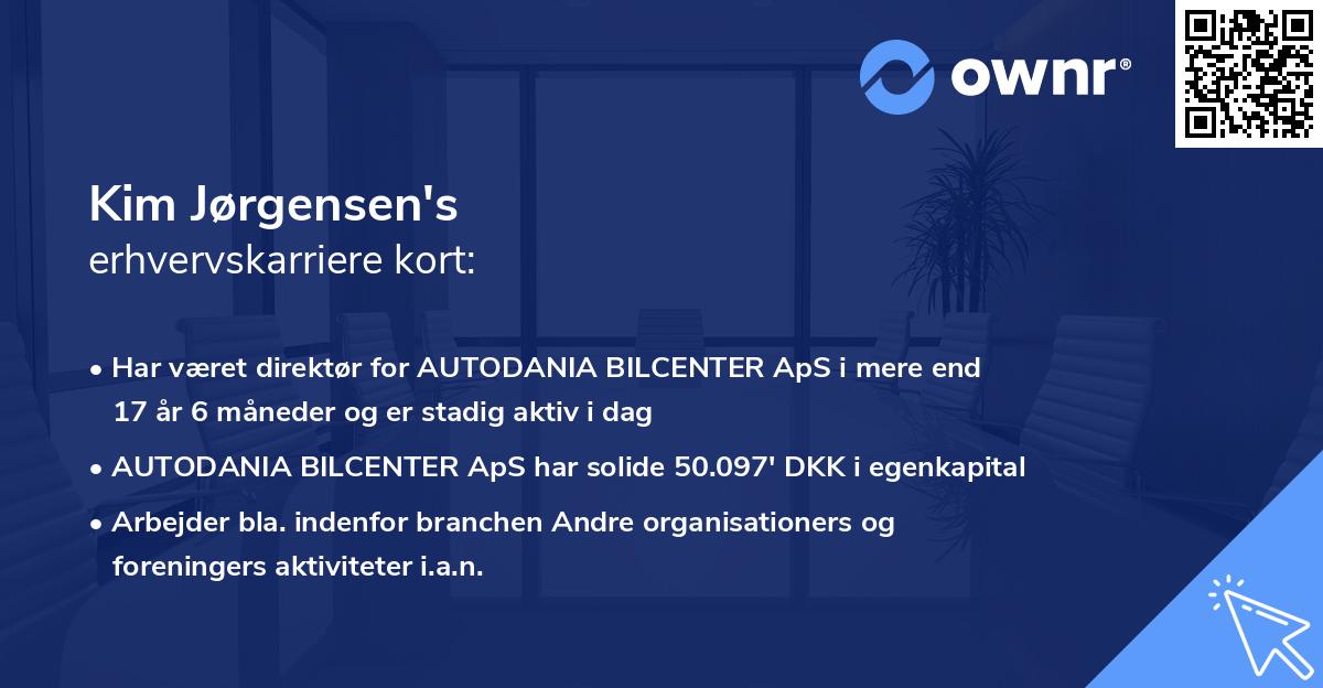 Kim Jørgensen's erhvervskarriere kort