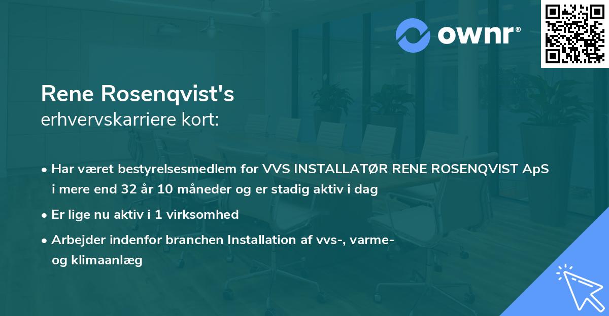 Rene Rosenqvist's erhvervskarriere kort