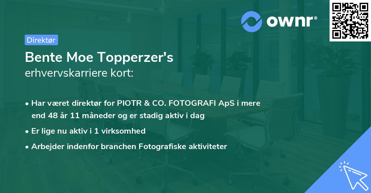 Bente Moe Topperzer's erhvervskarriere kort