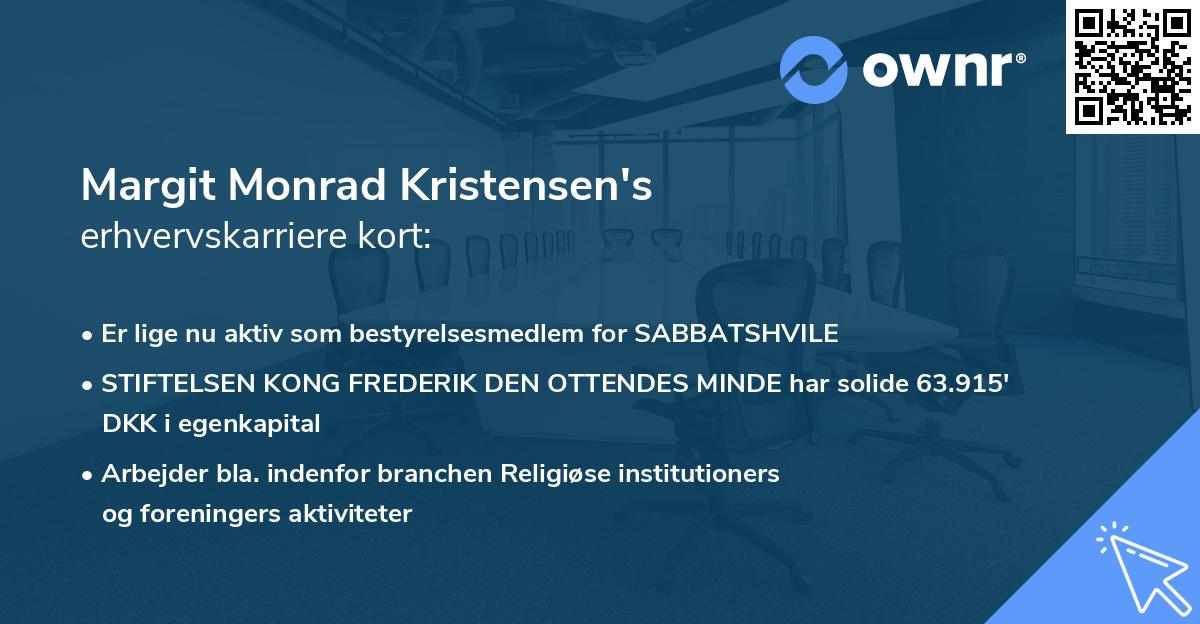 Margit Monrad Kristensen's erhvervskarriere kort