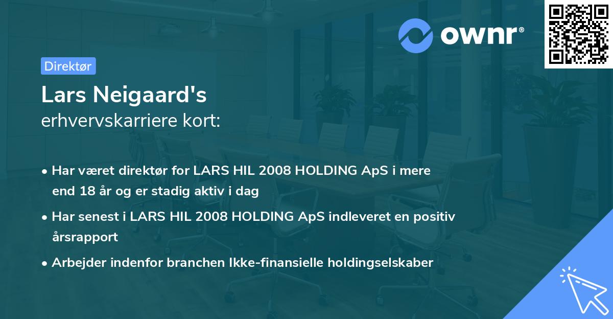 Lars Neigaard's erhvervskarriere kort