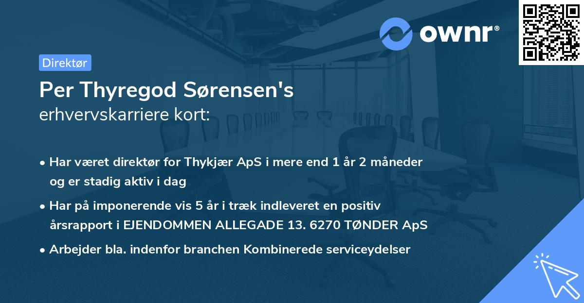 Per Thyregod Sørensen's erhvervskarriere kort