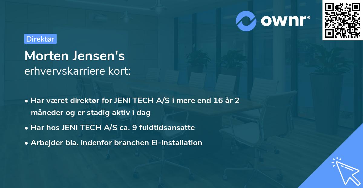 Morten Jensen's erhvervskarriere kort