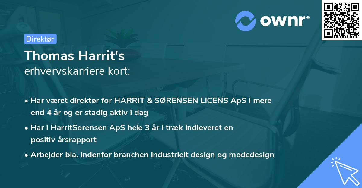 Thomas Harrit's erhvervskarriere kort