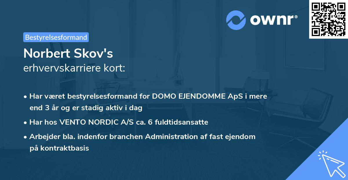 Norbert Skov's erhvervskarriere kort