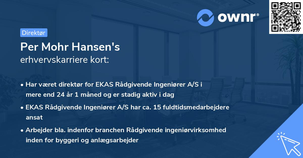 Per Mohr Hansen's erhvervskarriere kort