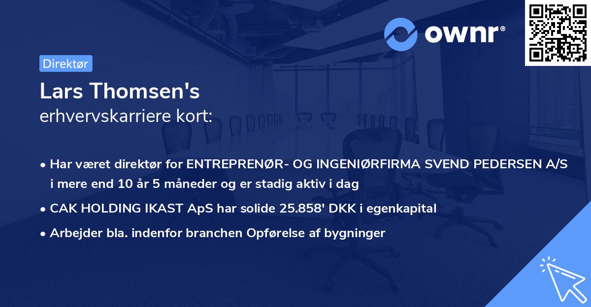 Lars Thomsen's erhvervskarriere kort