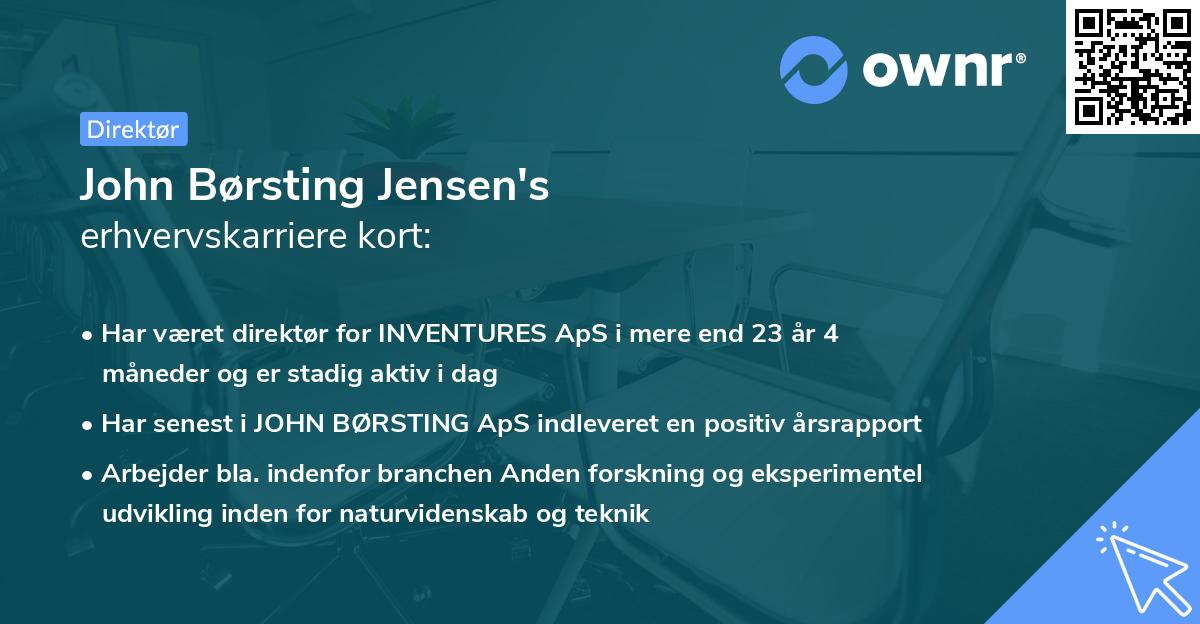 John Børsting Jensen's erhvervskarriere kort