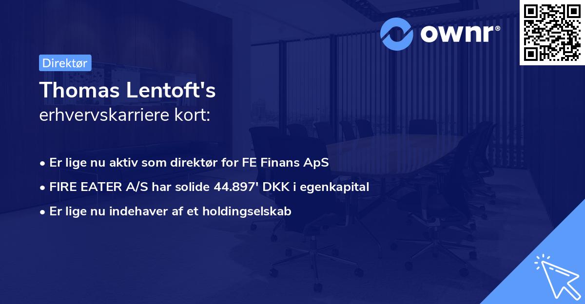 Thomas Lentoft's erhvervskarriere kort