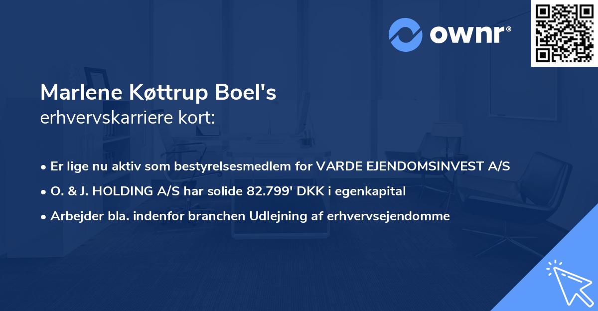 Marlene Køttrup Boel's erhvervskarriere kort