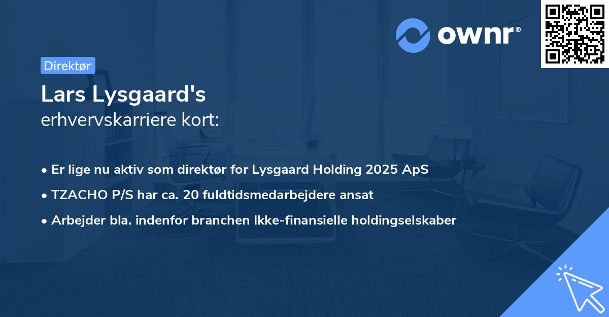 Lars Lysgaard's erhvervskarriere kort