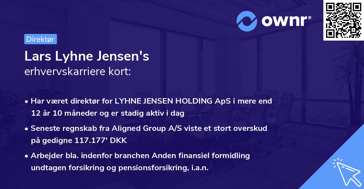 Lars Lyhne Jensen's erhvervskarriere kort