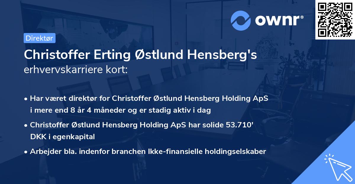 Christoffer Erting Østlund Hensberg's erhvervskarriere kort